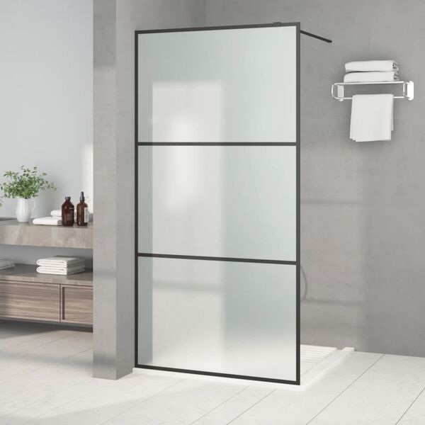 vidaXL Sturtuveggur Walk-in Svartur 100x195 cm Matt Hert Gler