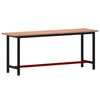 vidaXL Vinnubekkur 200x55x81,5 cm Gegnheilt Beyki og M&aacute;lmur