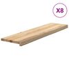 vidaXL stigagangur 8 stk &Oacute;me&eth;h&ouml;ndlu&eth; 100x30x2 cm gegnheil vi&eth;ar eik
