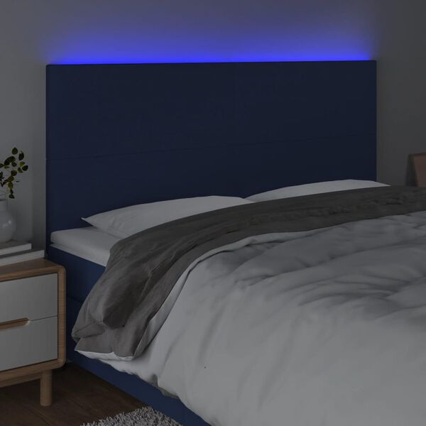 vidaXL LED h&ouml;fu&eth;gafl Bl&aacute;tt 180x5x118/128 cm Efni