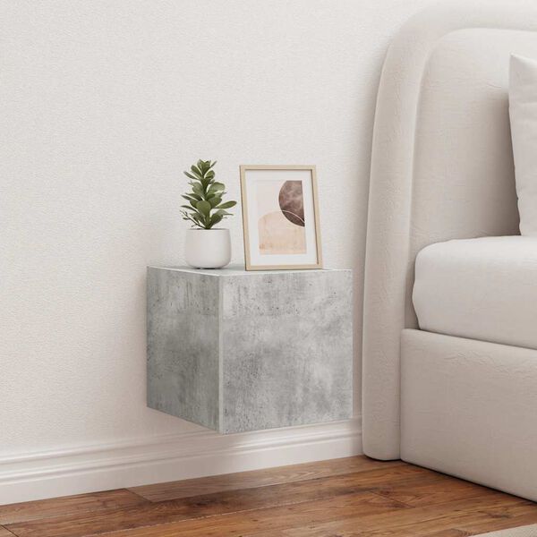 vidaXL Veggsj&oacute;nvarpssk&aacute;pur me&eth; LED-lj&oacute;sum Steypugr&aacute;r 30,5x35x30 cm