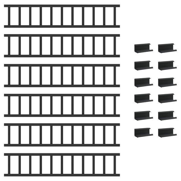 vidaXL &THORN;aksskj&ouml;ldur fyrir snj&oacute; Svartur 600 x 2,5 x 20 cm St&aacute;l