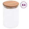 vidaXL Geymslukrukkur &uacute;r Gleri me&eth; Bambusloki 4 stk. 800 ml