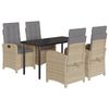 vidaXL 5 Hluta Gar&eth;s&oacute;fasett me&eth; Sessum Drapplitu&eth; Blanda P&oacute;l&yacute;rattan