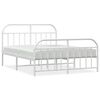 vidaXL R&uacute;mgrind &uacute;r M&aacute;lmi me&eth; H&ouml;fu&eth;gafli & F&oacute;tagafli Hv&iacute;t 150x200 cm