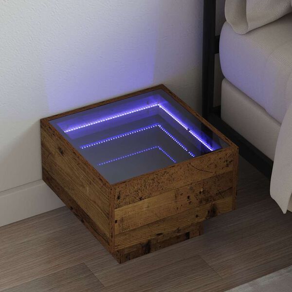 vidaXL S&oacute;fabor&eth; Gamalt timbur 40 x 40 x 30 cm Samsettur vi&eth;ur