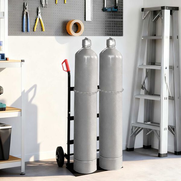 vidaXL Handvagn Svartur og rauður 63 x 43,5 x 110 cm Stál