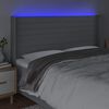 vidaXL LED h&ouml;fu&eth;gafl Lj&oacute;sgr&aacute;tt 203x16x118/128 cm Efni