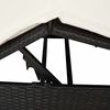vidaXL Tvíbreidd Sólbekkur með Þaki Svartur 205 x 129 x 200 cm