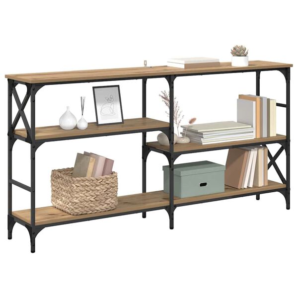 vidaXL Veggbor&eth; Artisan Eik 150 x 29 x 76,5 cm Samsettur vi&eth;ur