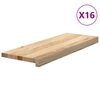 vidaXL tr&ouml;ppur 16 stk &Oacute;me&eth;h&ouml;ndlu&eth; 70x30x2 cm gegnheil vi&eth;ar eik