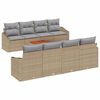 vidaXL Gar&eth;s&oacute;fa sett me&eth; geymslu 9 pcs Beige og lj&oacute;sgr&aacute;r p&oacute;l&yacute;rattan