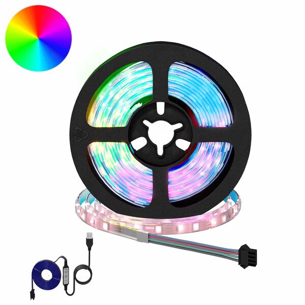 vidaXL LED strimill 2 pcs Svartur og gegnheill 950 mm Kopar og plast