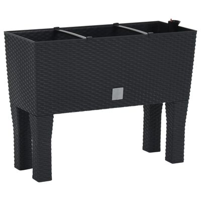 vidaXL Upphækkað Garðbeð Reykgrátt 60x25x46 cm PP Rattan