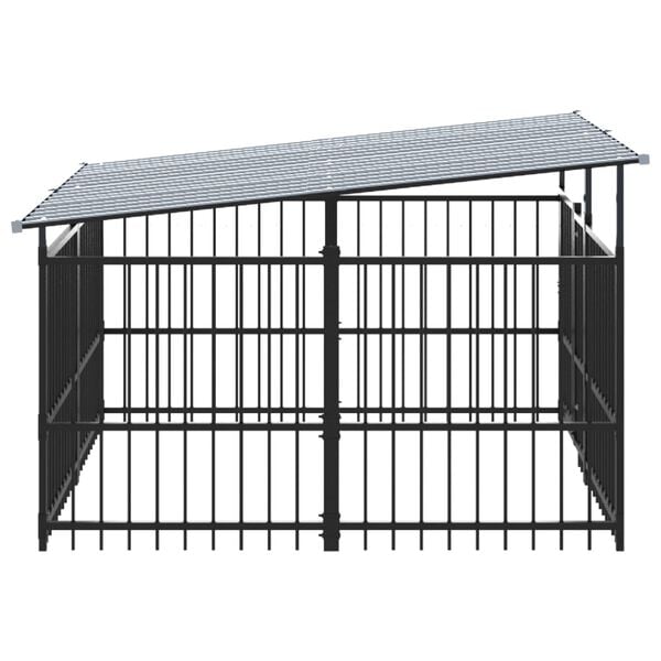 vidaXL &uacute;ti hundar&aelig;ktunarst&aacute;l me&eth; &thorn;aki 3,75 m&sup2;