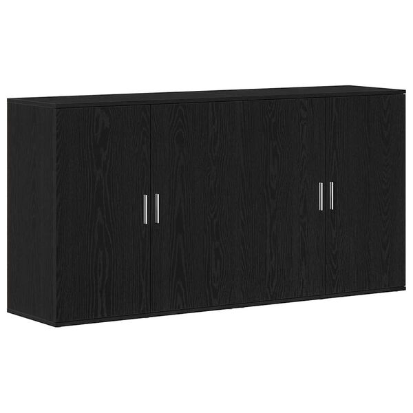 vidaXL Vi&eth;beinteyfla 2 pcs Svartur Eik 79 x 38 x 80 cm Samsettur vi&eth;ur