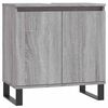 vidaXL Ba&eth;herbergissk&aacute;pur Gr&aacute;r Sonoma 58x33x60cm Samsettur Vi&eth;ur