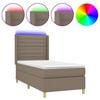vidaXL H&oacute;lfa&eth; Springr&uacute;m me&eth; D&yacute;nu og LED M&oacute;gr&aacute;r 90x200cm Tauefni