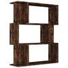 vidaXL B&oacute;kask&aacute;pur/Skilr&uacute;m Reykt&oacute;na Eik 80x24x96cm Samsettur Vi&eth;ur