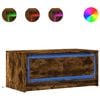 vidaXL S&oacute;fabor&eth; me&eth; LED-lj&oacute;sum Reyklitu&eth; Eik Samsettur Vi&eth;ur