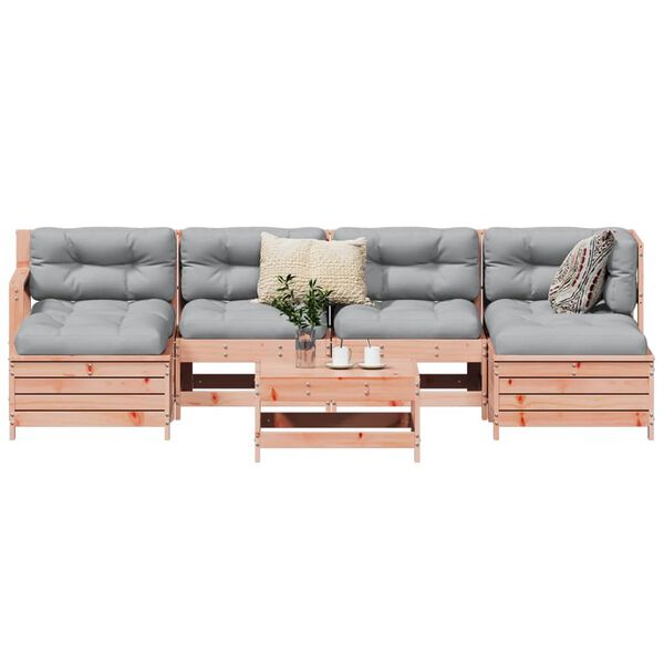 vidaXL 7 Hluta Gar&eth;s&oacute;fasett Gegnheilt Douglasgreni