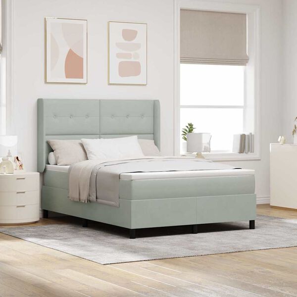 vidaXL Kassi vorinn r&uacute;m me&eth; d&yacute;nu me&eth; led Lj&oacute;sgr&aacute;r 160 x 200 cm Flauel