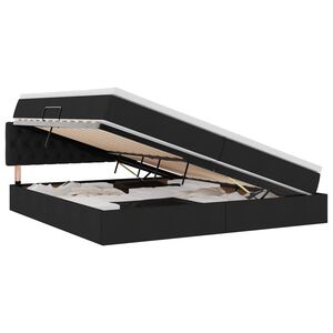 vidaXL R&uacute;m me&eth; geymslur&yacute;mi og LED me&eth; d&yacute;nu Svartur 200 x 200 cm d&uacute;kur