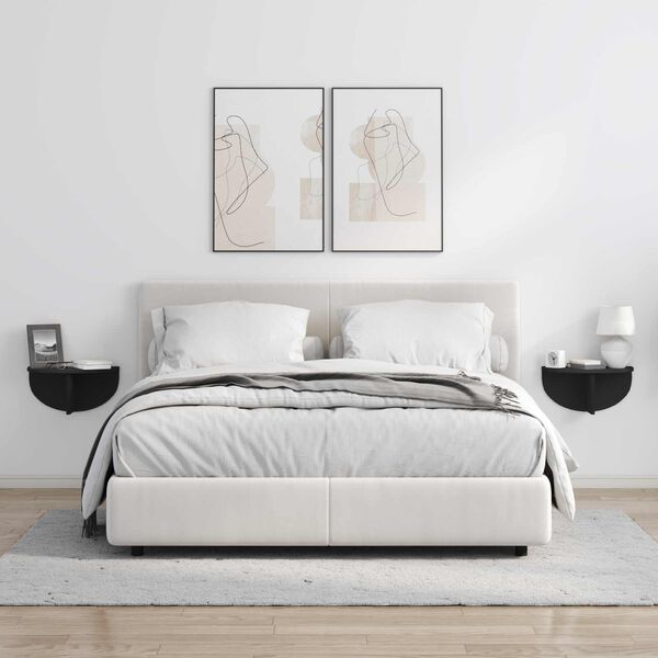 vidaXL Vegghylla Vegghengt Svartur 38 x 19 x 19 cm Samsettur vi&eth;ur