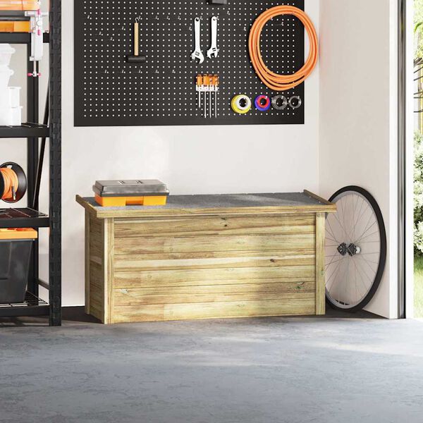 vidaXL Geymslukassi me&eth; geymslu N&aacute;tt&uacute;rulegur 119 x 44,5 x 58 cm