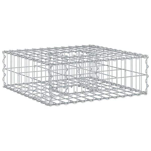 vidaXL Gabion h&aelig;kka&eth; r&uacute;m Silfur 60 x 60 x 20 cm Galvaniserad st&aacute;l