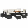 vidaXL Gar&eth;s&oacute;fa sett me&eth; p&uacute;&eth;i 10 pcs Svartur p&oacute;l&yacute;rattan