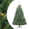 vidaXL Gervi hengdu j&oacute;latr&eacute; me&eth; 150 LED Gr&aelig;nn 150 cm PVC og m&aacute;lmur