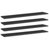vidaXL B&oacute;kahillur 4 stk. H&aacute;glans Svartar 100x20x1,5 cm Sp&oacute;naplata