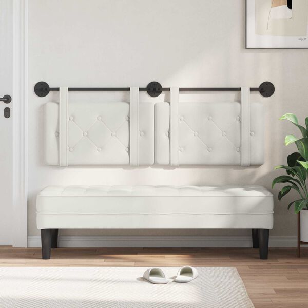 vidaXL Hengisk&aacute;li Vegghengt Hv&iacute;t 130 x 55 x 5 cm Gervile&eth;ur