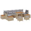 vidaXL Gar&eth;s&oacute;fa sett me&eth; p&uacute;&eth;i 10 pcs Drapplita&eth;ur Poly rattan