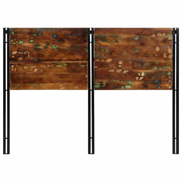 vidaXL h&ouml;fu&eth;gafl 140 cm Gegnheill Endurunninn Vi&eth;ur og J&aacute;rn