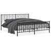 vidaXL R&uacute;mgrind &uacute;r M&aacute;lmi me&eth; H&ouml;fu&eth;gafli & F&oacute;tagafli Sv&ouml;rt 183x213 cm