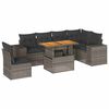vidaXL 7-Hluta Gar&eth;s&oacute;fasett me&eth; Sessum Gr&aacute;tt P&oacute;l&yacute;rattan