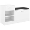 vidaXL Sk&oacute;bekkur Hv&iacute;tur 94,5x31x57 cm Samsettur Vi&eth;ur