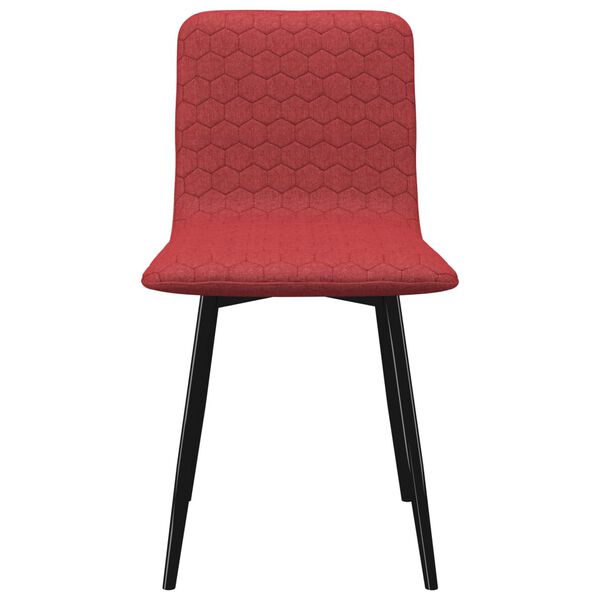 vidaXL Borðstofustólar 2 stk Vínrautt Áklæði