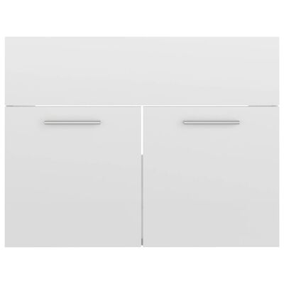 804653 vidaXL Sink Cabinet High Gloss White 60x38,5x46 cm Chipboard