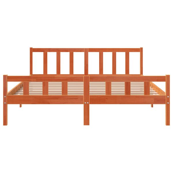 vidaXL R&uacute;mgrind &aacute;n D&yacute;nu Vaxbr&uacute;n 180x200 cm Gegnheil Fura