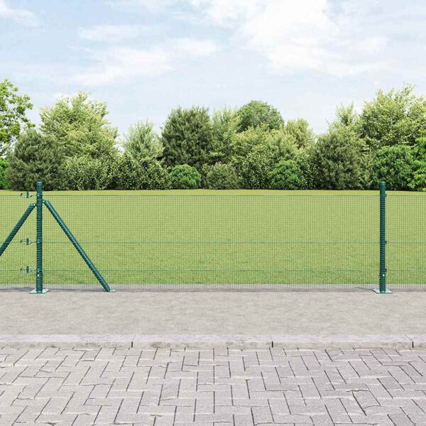 vidaXL Gir&eth;ingarp&oacute;stur Gr&aelig;nn 100 x 0,5 m (12 x 12 mm net) St&aacute;l og PVC