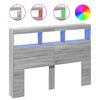 vidaXL H&ouml;fu&eth;gaflssk&aacute;pur me&eth; LED Gr&aacute;tt Sonoma 140x17x102 cm