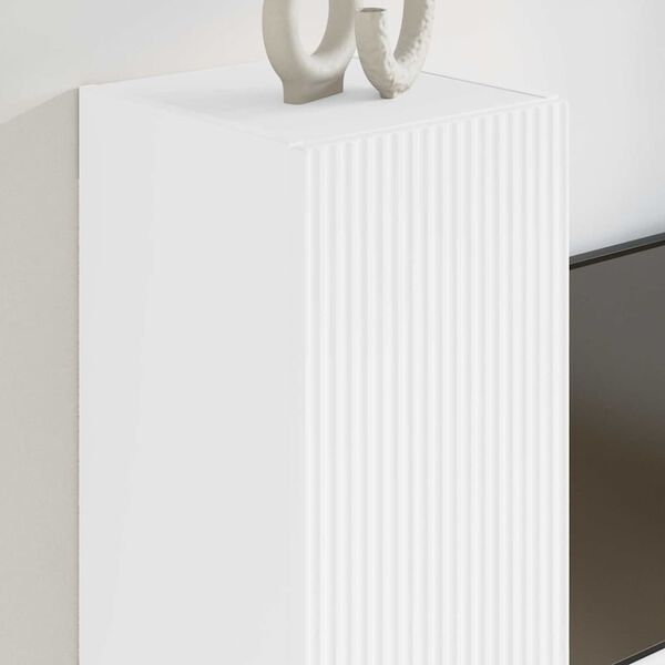 vidaXL Sj&oacute;nvarpsveggsk&aacute;pur 2 pcs Hv&iacute;tt 30 x 31 x 60 cm Samsettur vi&eth;ur