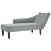 vidaXL Chaise Lounge me&eth; h&aelig;gri armp&uacute;&eth;a lj&oacute;sgr&aacute;u efni