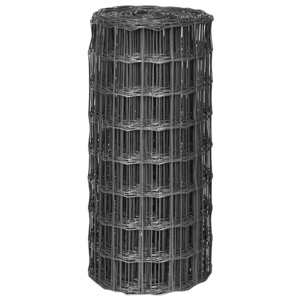 vidaXL Eurogirðing Stál 25 x 0,8 m Grá