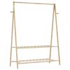 vidaXL fatarekki me&eth; hillum 132x45,5x150,5 cm bambus