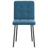 vidaXL borðstofustólar 2 stk. Bláir Flauel