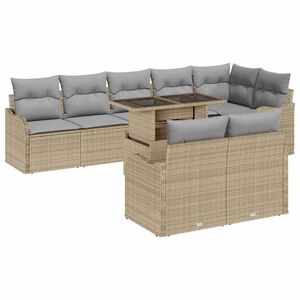vidaXL S&oacute;tthreinsun a&eth;setur me&eth; p&uacute;&eth;i 9 pcs Drapplita&eth;ur Poly rattan